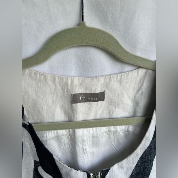 Elton 100% Linen Zebra Dress size M - Picture 2 of 10